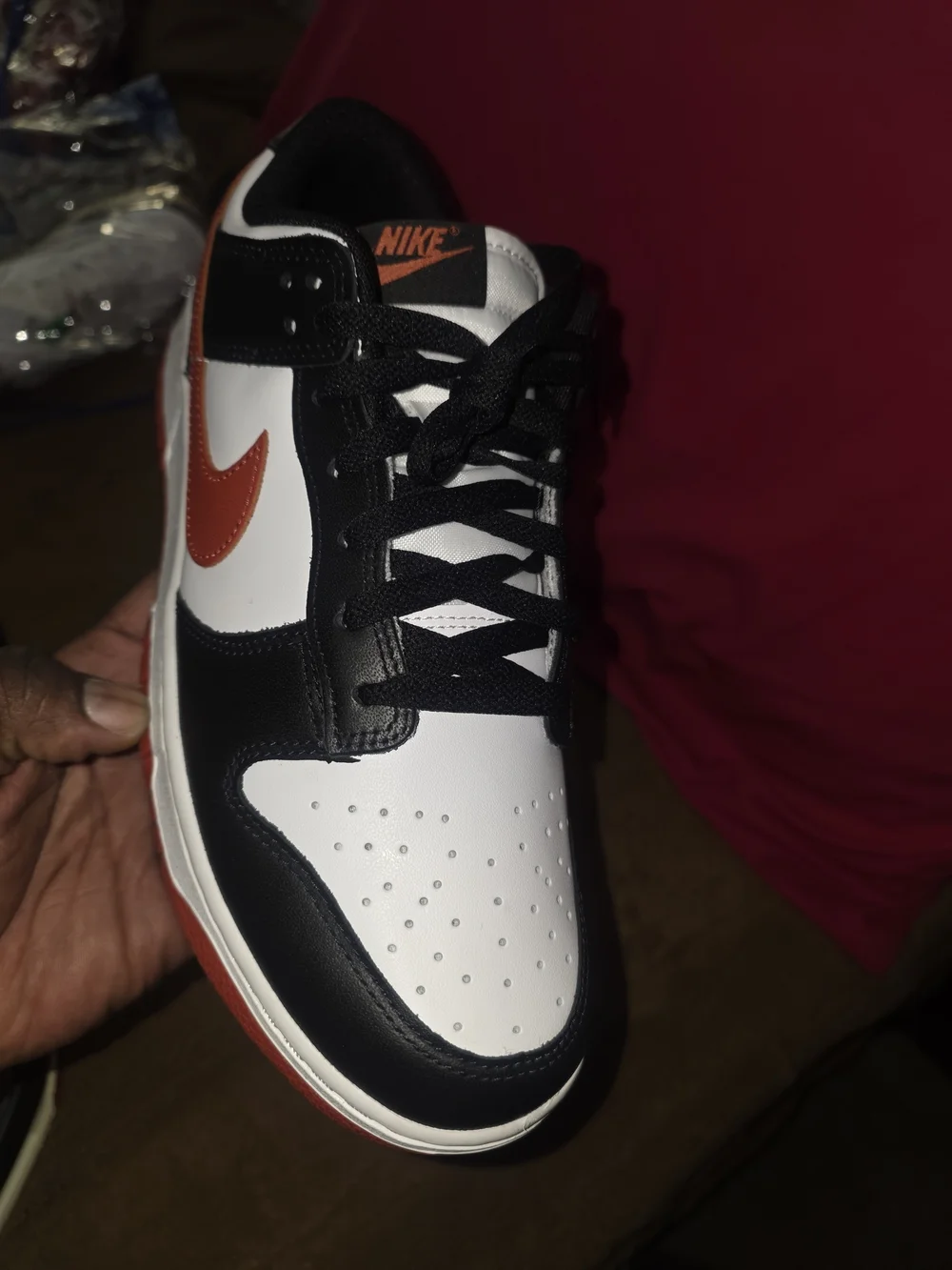 Nike Kids' Low-Top Sneaker - Black/White/rust Looking Red
